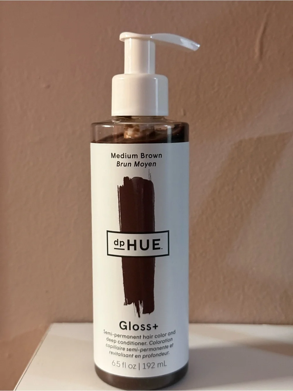 dp HUE Gloss+ Semi-Permanent Hair Color & Conditioner — Medium Brown